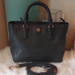 Tory Burch Robinson Satchel Bag Small Black